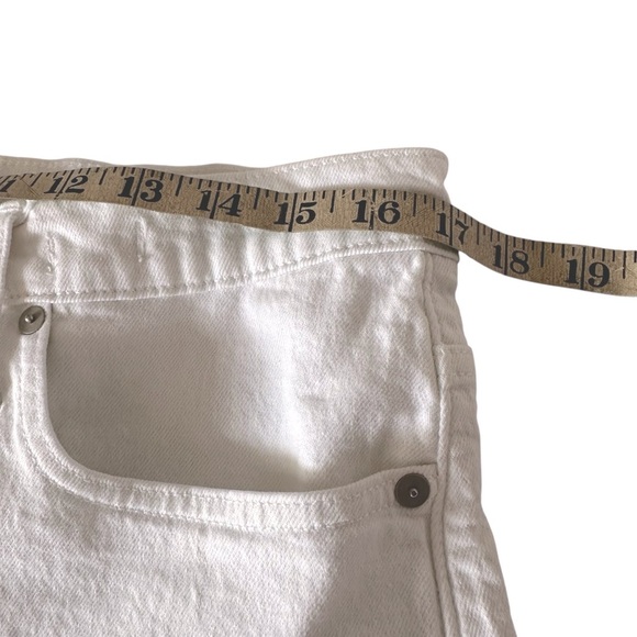 MADEWELL HIGH RISE WHITE DENIM RAW HEM SHORTS SIZE 31 - Picture 11 of 14
